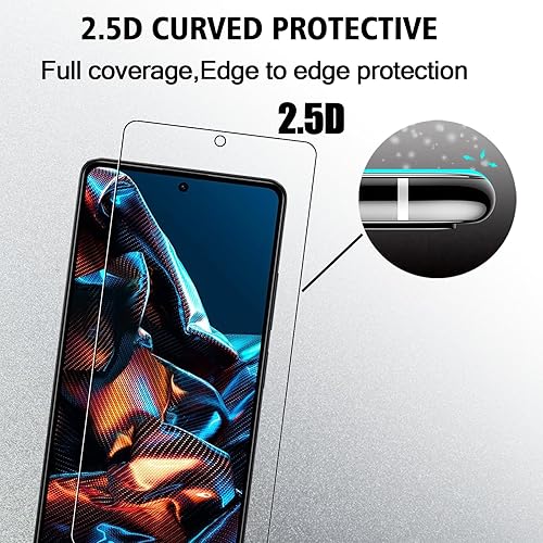 Miniatura 6 de OWMGTS Protector de pantalla para Xiaomi Poco X5 Pro 2 piezas dureza 9H resistente a los arañazos Película protectora de vidrio templado para Xiaomi