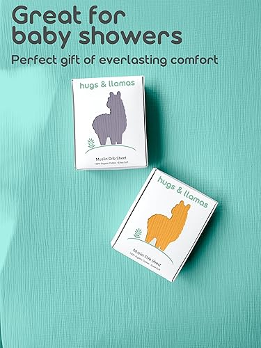 Miniatura 6 de hugs & llamas  Sábana bajera ajustable de muselina de algodón 100% orgánico  Sábanas para cuna de bebé para niños y niñas  Sábanas orgánicas para