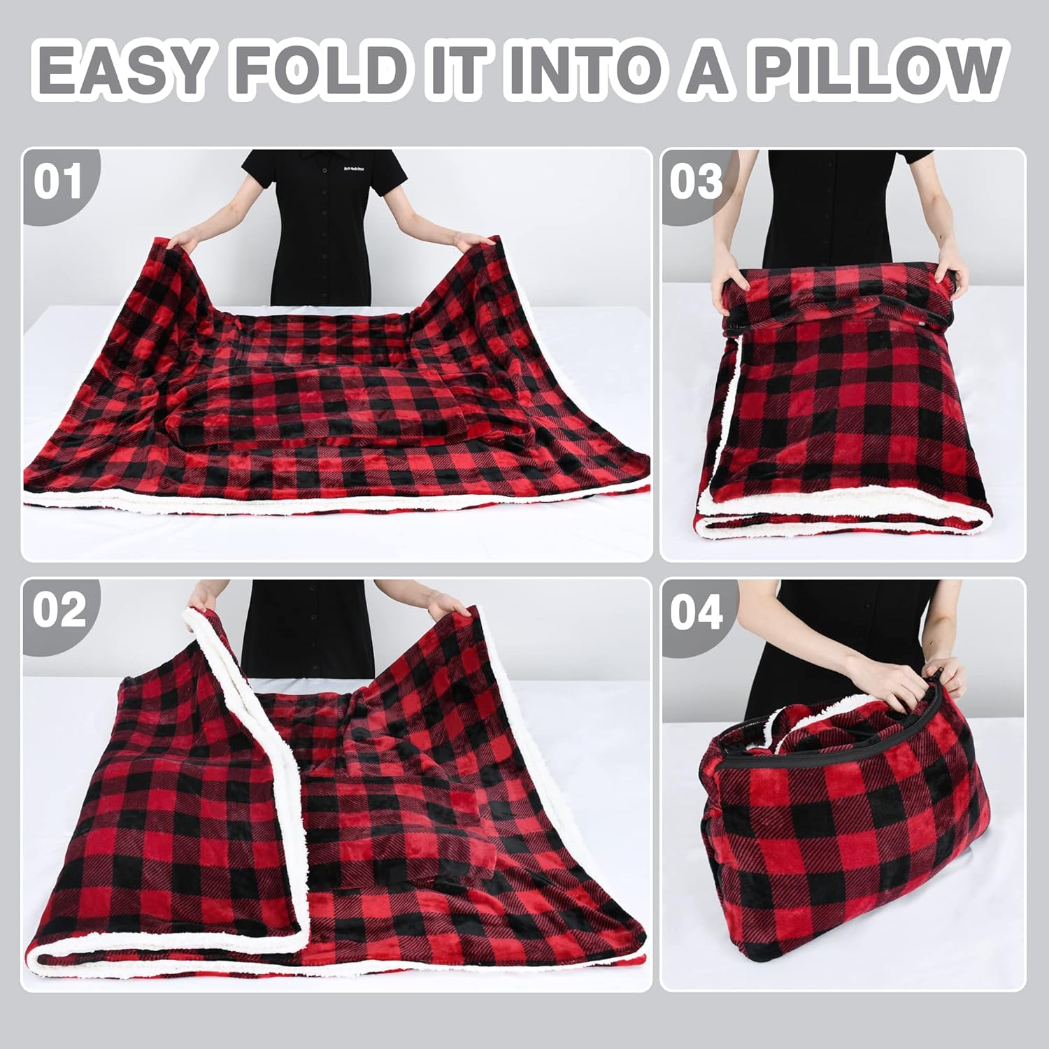 Catalonia Sherpa Wearable Blanket with Sleeves Arms - Image 6