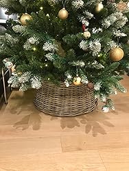DECO EXPRESS Jupe De Sapin De Noël En Osier – Cache Pied De Sapin Festif – Plusieurs Tailles Disponibles (Beige, Intérieur Supérieur 40 Cm/Intérieur Inférieur 56.5 Cm