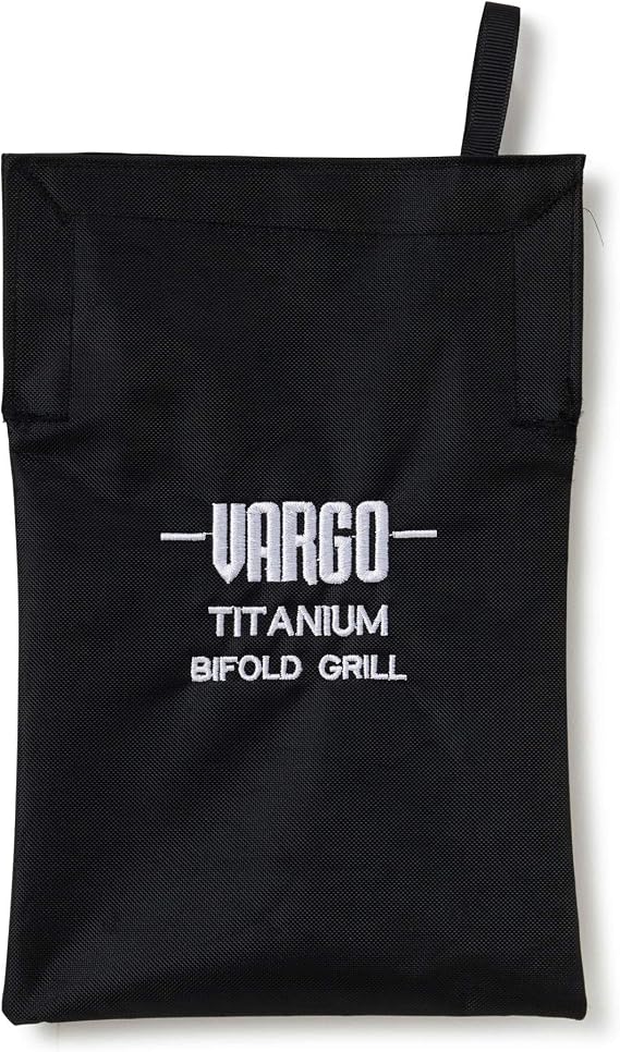 Vargo Titanium Bifold Foldable Campfire Grill - Portable Titanium Grill Surface with Legs - 60+ Square Inch Cooking Surface for Backpackers and Campers