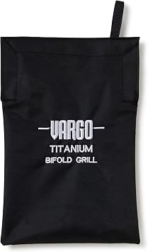 Vargo Titanium Bifold Foldable Campfire Grill - Portable Titanium Grill Surface with Legs - 60+ Square Inch Cooking Surface for Backpackers and Campers
