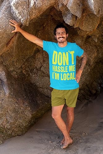 Miniatura 8 de What about Bob Don't Hassle Me I'm Local scale Recreation tshirt men's unisex blue yellow tee