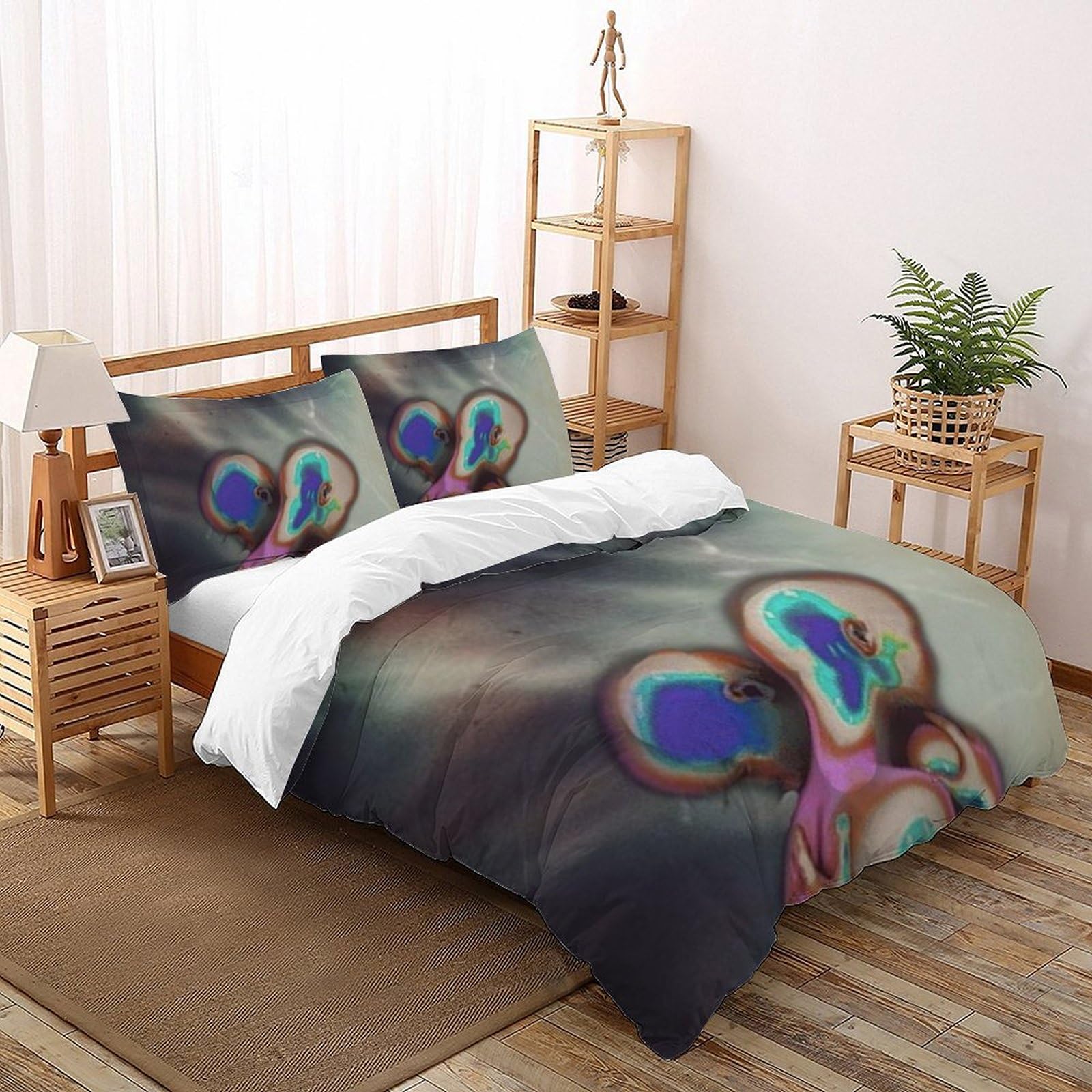 Housse de couette King imprimé 3D avec 2 taies d'oreiller microfibre Câlins Bedding pour garçon