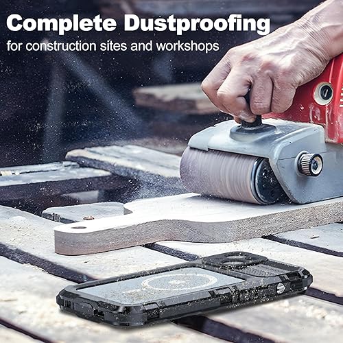 Miniatura 138 de WIFORT Funda impermeable para iPhone 14 Pro - Funda protectora de cuerpo completo de metal resistente, protector de pantalla integrado, IP68 a