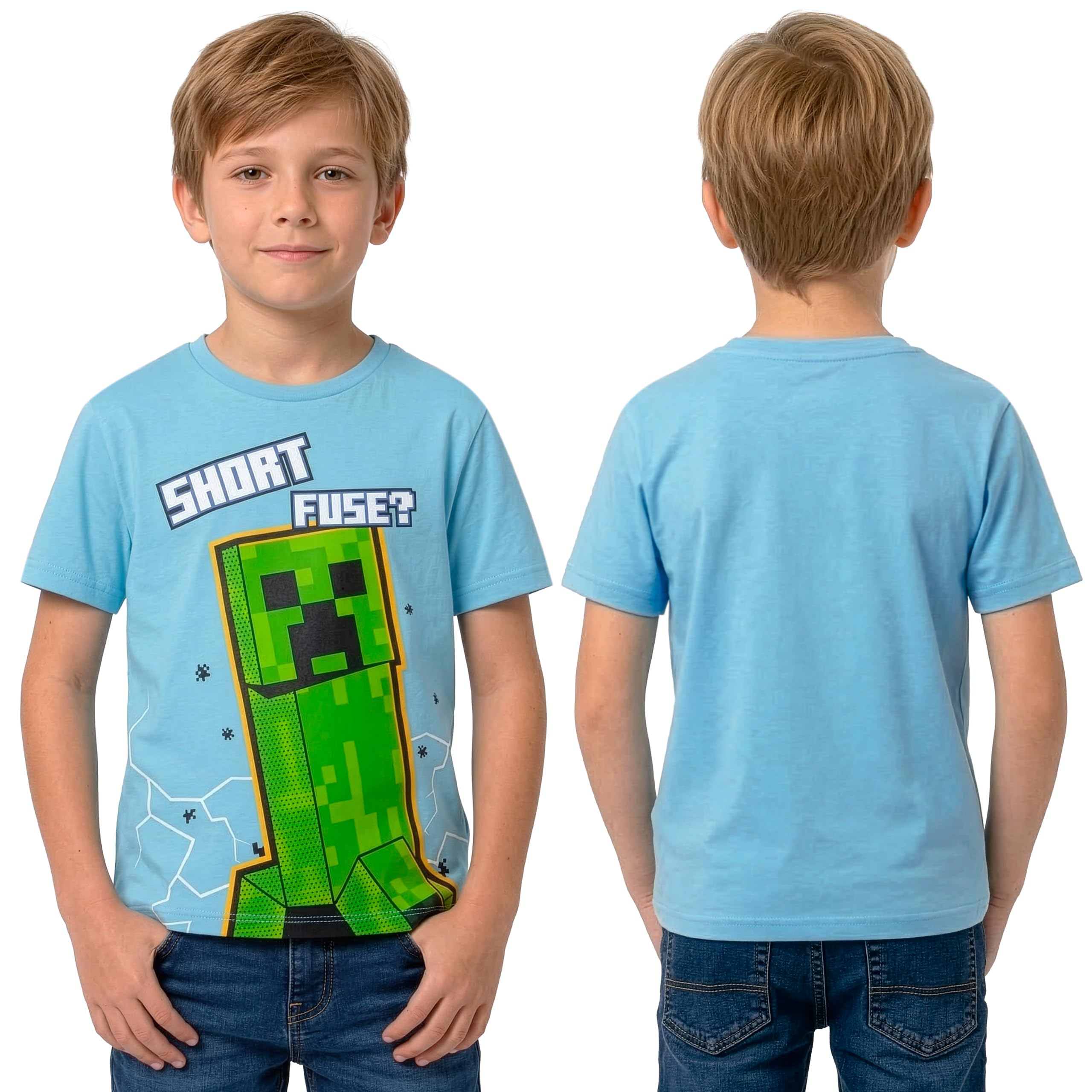 Minecraft Shirt For Boys, Gaming Summer Top For Kids, Multipack Boys Tshirts - 4