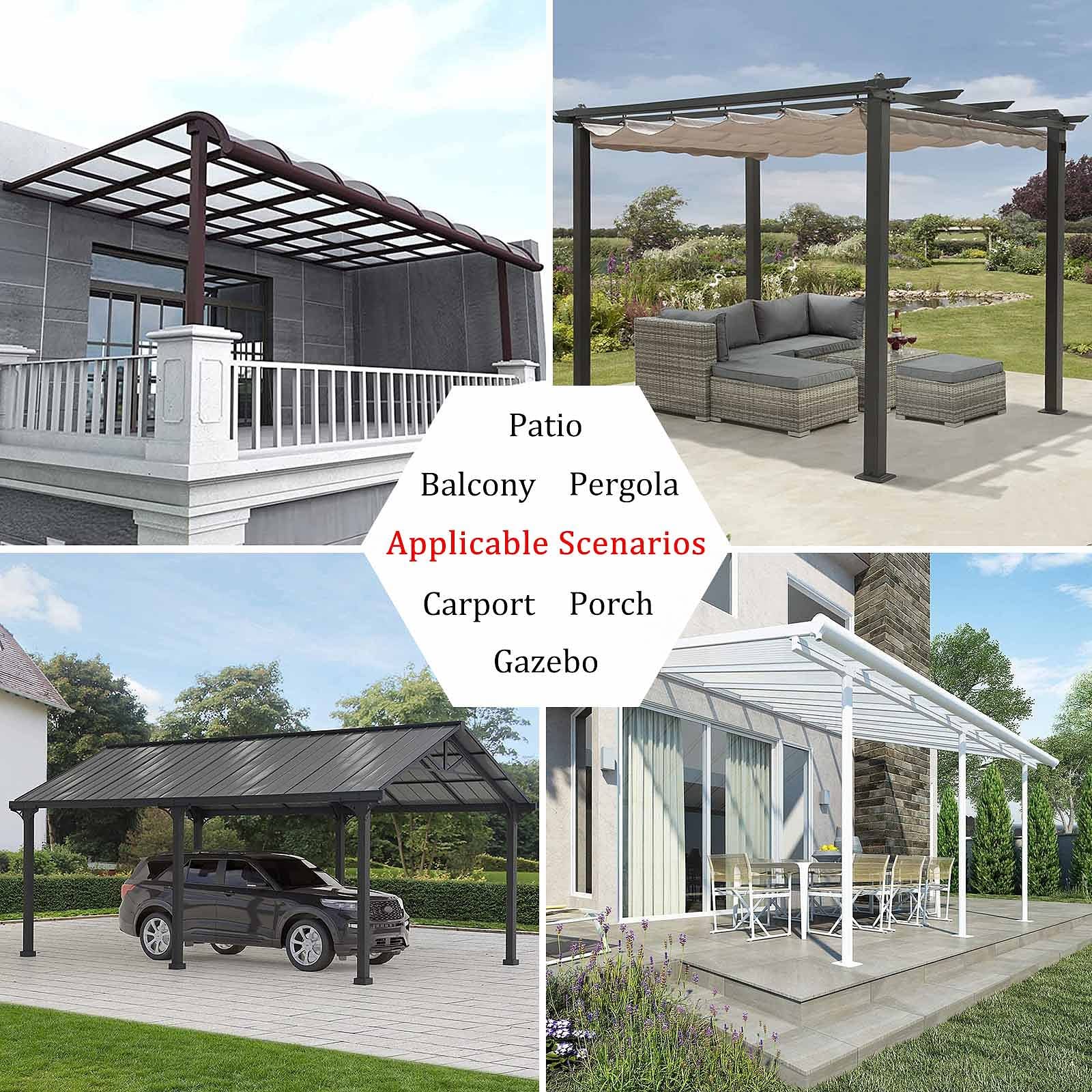 Wasserdichte Transparent Planenvorhänge,Pvc Durchsichtige Planen Seitenteile Für Außenbereich,Mit Reißverschluss,Pergola Veranda Pavillon Wetterfeste Trennvorhänge,Mit Ösen,L×H-2.3×3m(7.5*9.8ft)