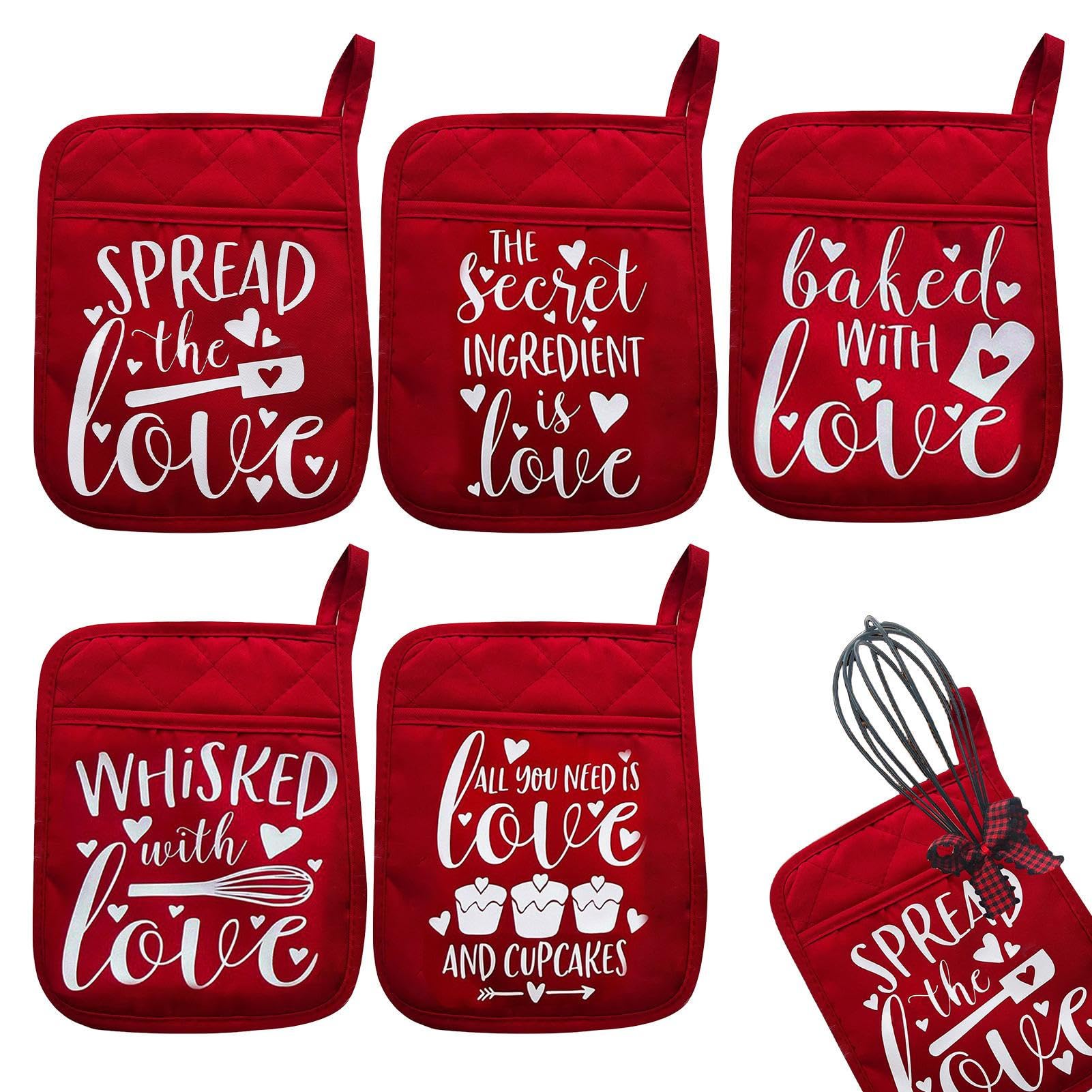 Soporte para ollas de San Valentín y juego de regalo festivo de cocina Zorq