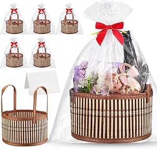 Weysat Baskets for Gifts Empty Easter DIY Bulk Large Woven Bamboo Gift Basket Kit