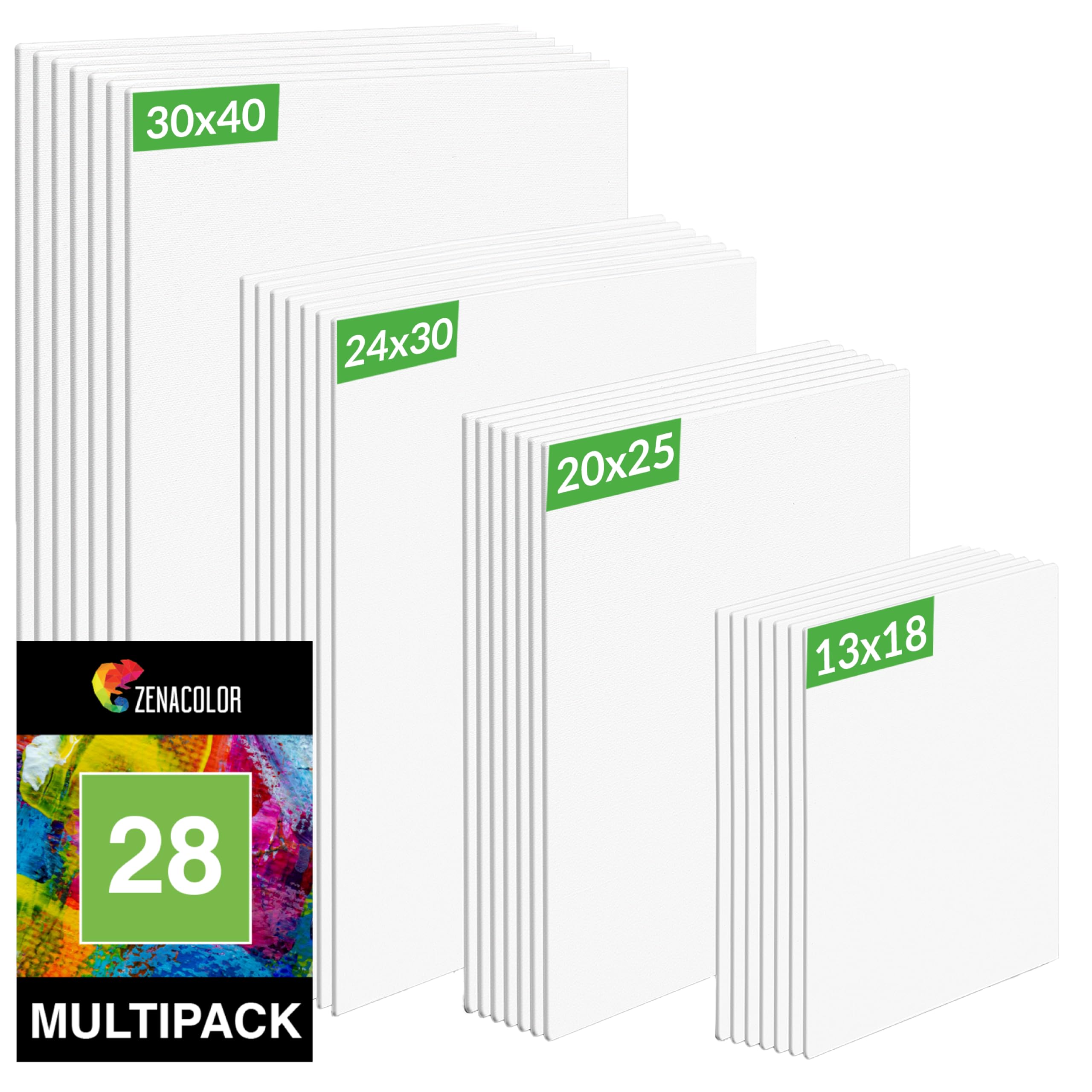 Canvas Painting Set of 28 Canvas – Multi Sizes – 13 x 18 cm, 20 x 25 cm, 24 x 30 cm, 30 x 40 cm – All Types of Painting