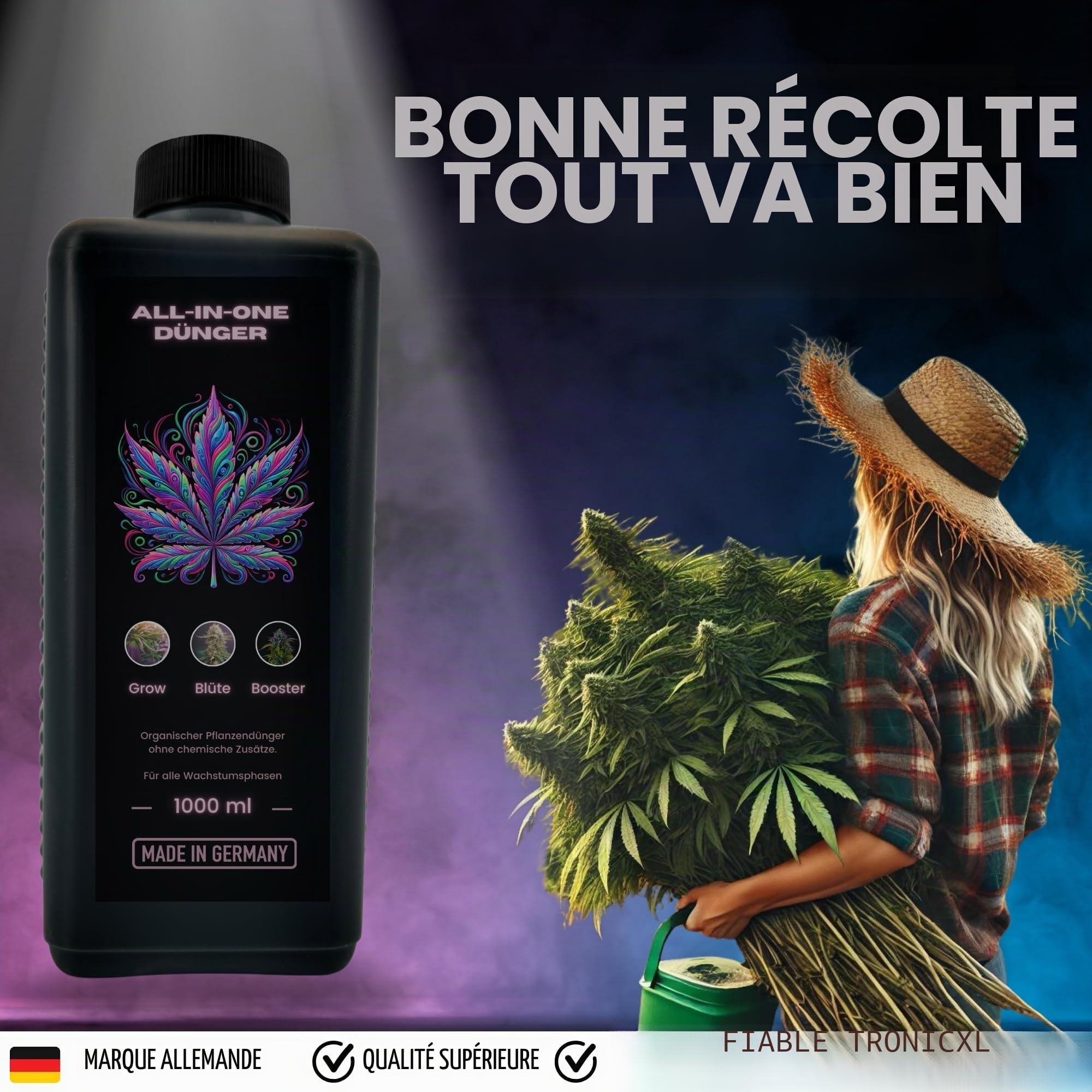 TronicXL Lot de 2 engrais tout en un pour BioBizz + 2 sacs Light Mix Grow Terre pour la culture et la floraison Lightmix Kit complet de culture Try Pack