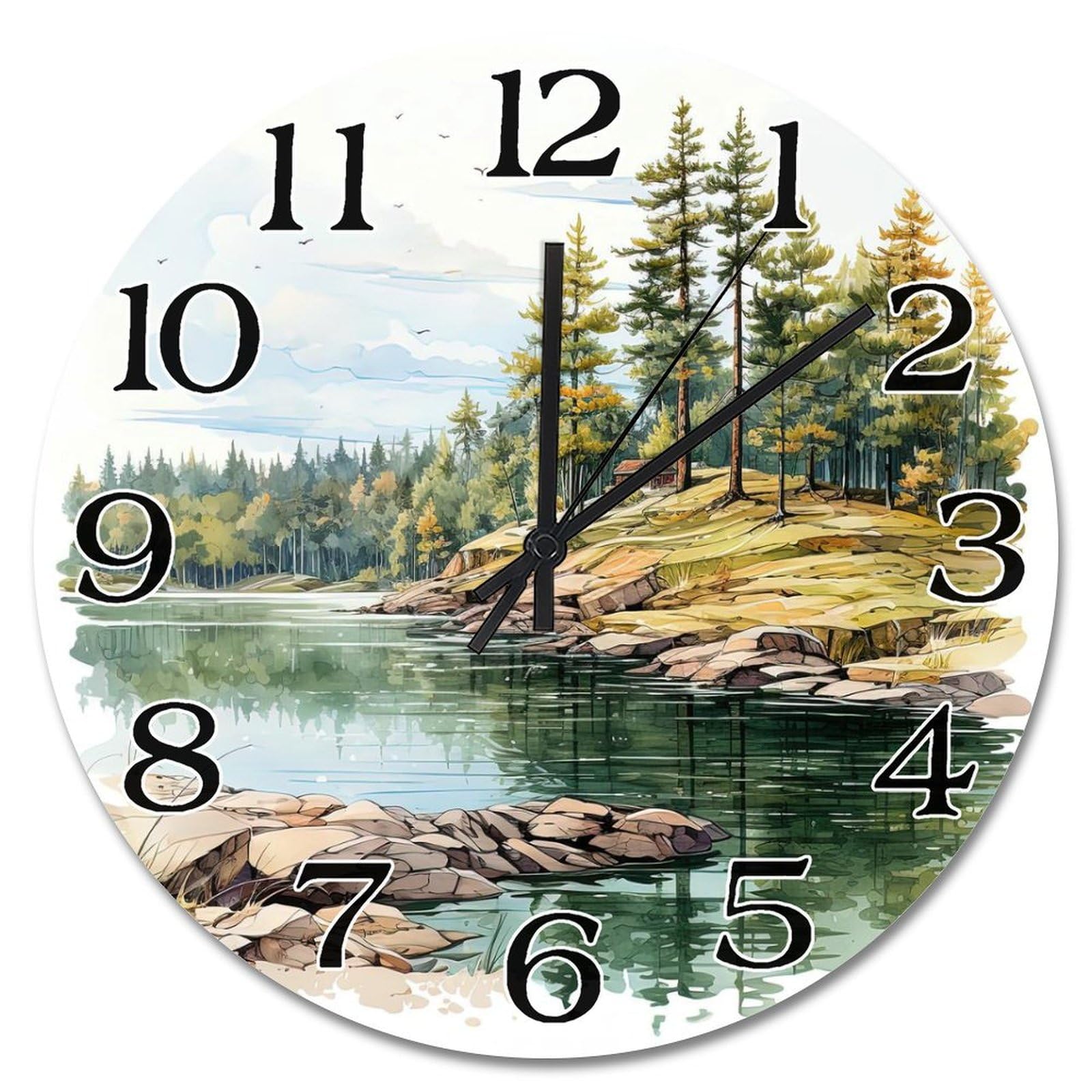 Horloge murale en bois pour salon et cuisine moderne de 38 cm