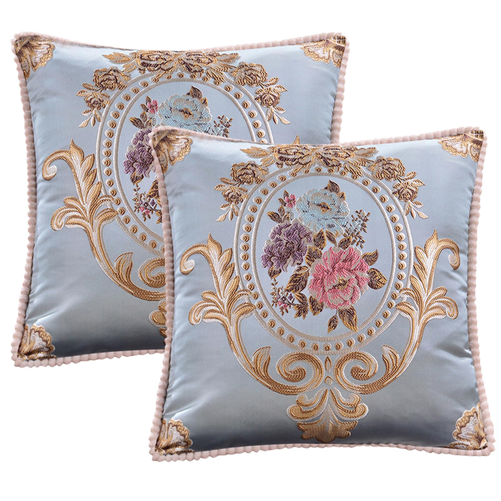 Traziewell Sky Blue Cushion Covers Pack of 2 Soft Decorative Square Throw Pillow Case Cushion Cover for Livingroom Sofa Bedroom with Invisible Zipper 48cm x 48cm 19x19 Inches 108 — image 1