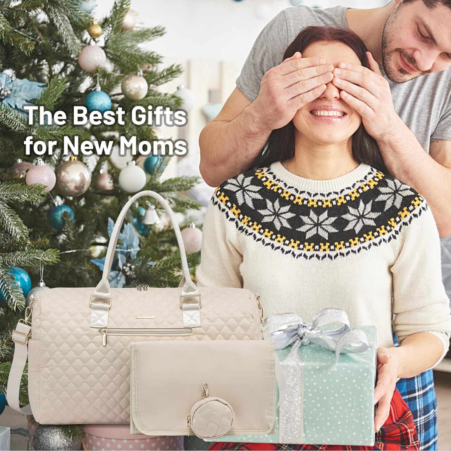 LOVEVOOK Diaper Bag Tote with Pacifier Case and Changing Pad, Large Capacity Mommy Bag for Hospital and Weekender Travel, Functional Baby Bag Newborn Baby Essential - Image 2