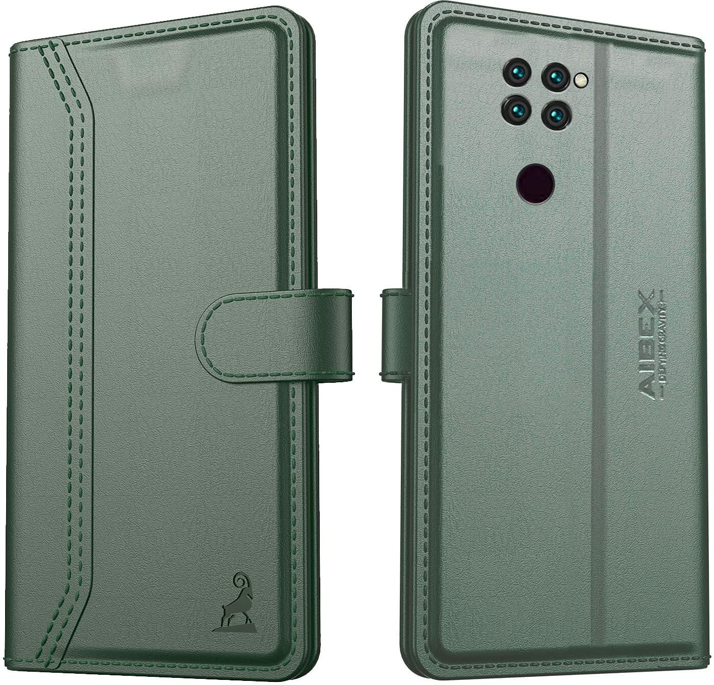 AIBEX ® Xiaomi Redmi Note 9 Flip Cover Leather Finish | Inside TPU with Card Pockets | Wallet Stand | Complete Protection Flip Case Green (B09H7CKTBM) Amazon Price History, Amazon Price Tracker