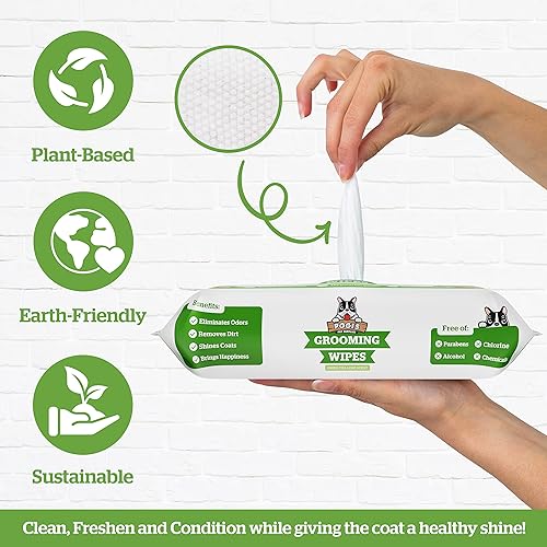 Miniatura 7 de Pogi's - Paquete de 300 bolsas de excremento de perro con asas y 100 toallitas perfumadas de hoja de té verde a base de plantas