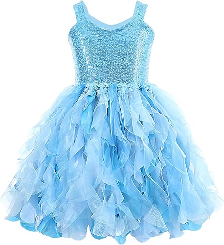 Vestido tutú para niñas con lentejuelas brillantes de tul de princesa, vestido de fiesta de cumpleaños para niñas pequeñas, vestido de baile