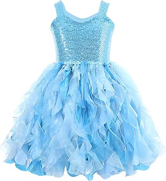 Tutu Dress for Girls Sparkly Sequin Tulle Princess Birthday Party Dress for Toddler Girls Prom Sneaker Ball Gown