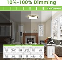 Vista 73 de Lámpara de techo LED de 13 pulgadas de montaje empotrado, luces de techo ajustables de 2700K/3000K/3500K/4000K/5000K, iluminación regulable