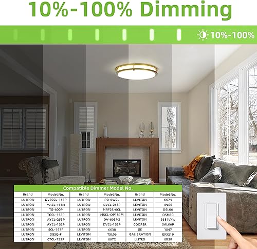 Miniatura 73 de Lámpara de techo LED de 13 pulgadas de montaje empotrado, luces de techo ajustables de 2700K/3000K/3500K/4000K/5000K, iluminación regulable