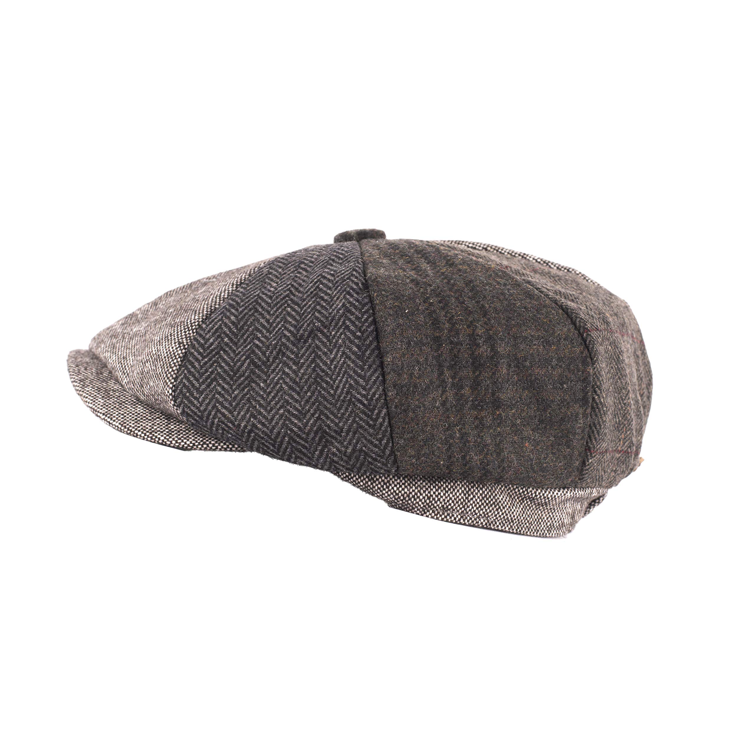 Heritage Traditions Tweed Newsboy Cap One Size Grey Multi