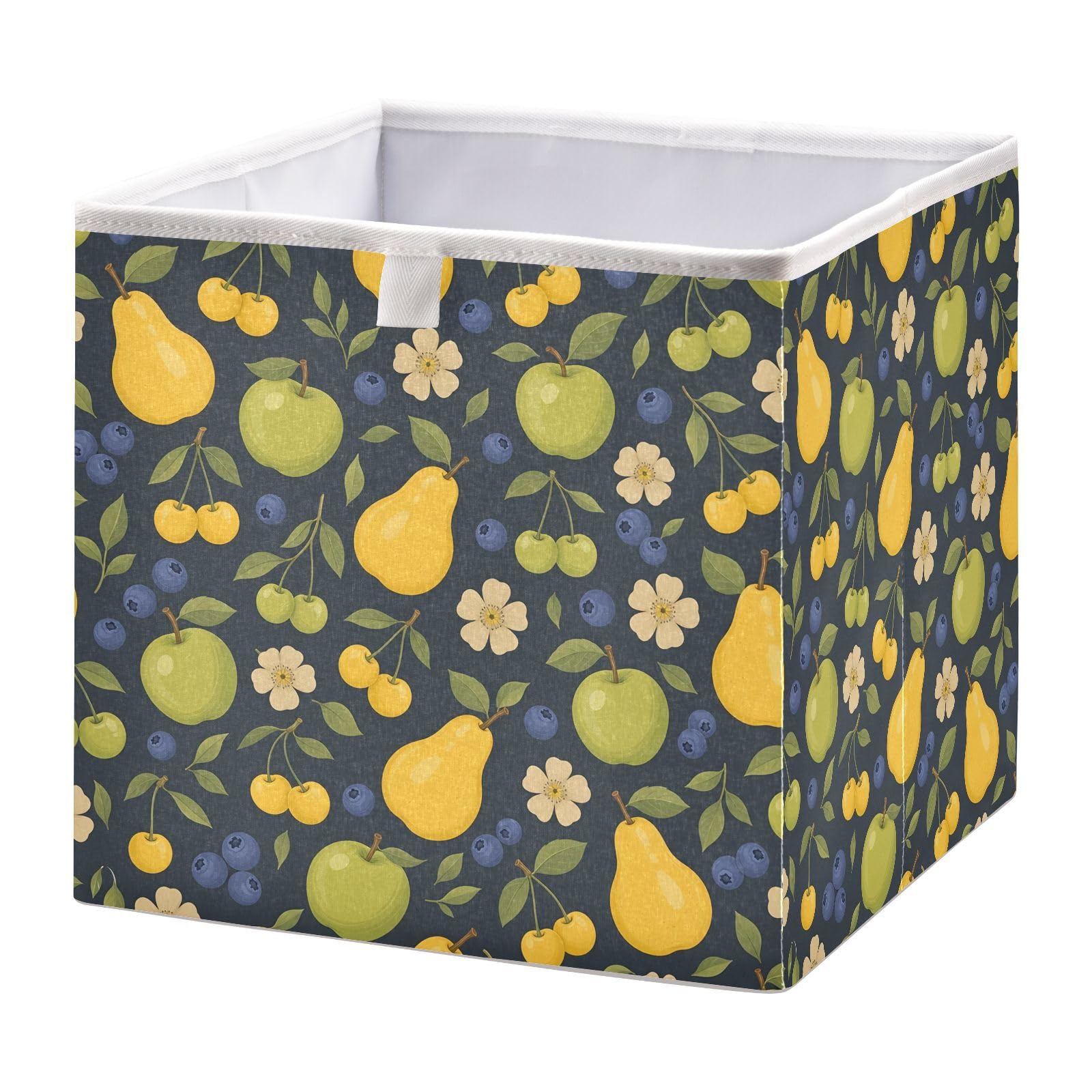 Ewusp Pears Cube Storage Boxes 28x28 cm Foldable Closet Organiser Bin Holiday Basket Baby Basket for Nursery Bedroom Office