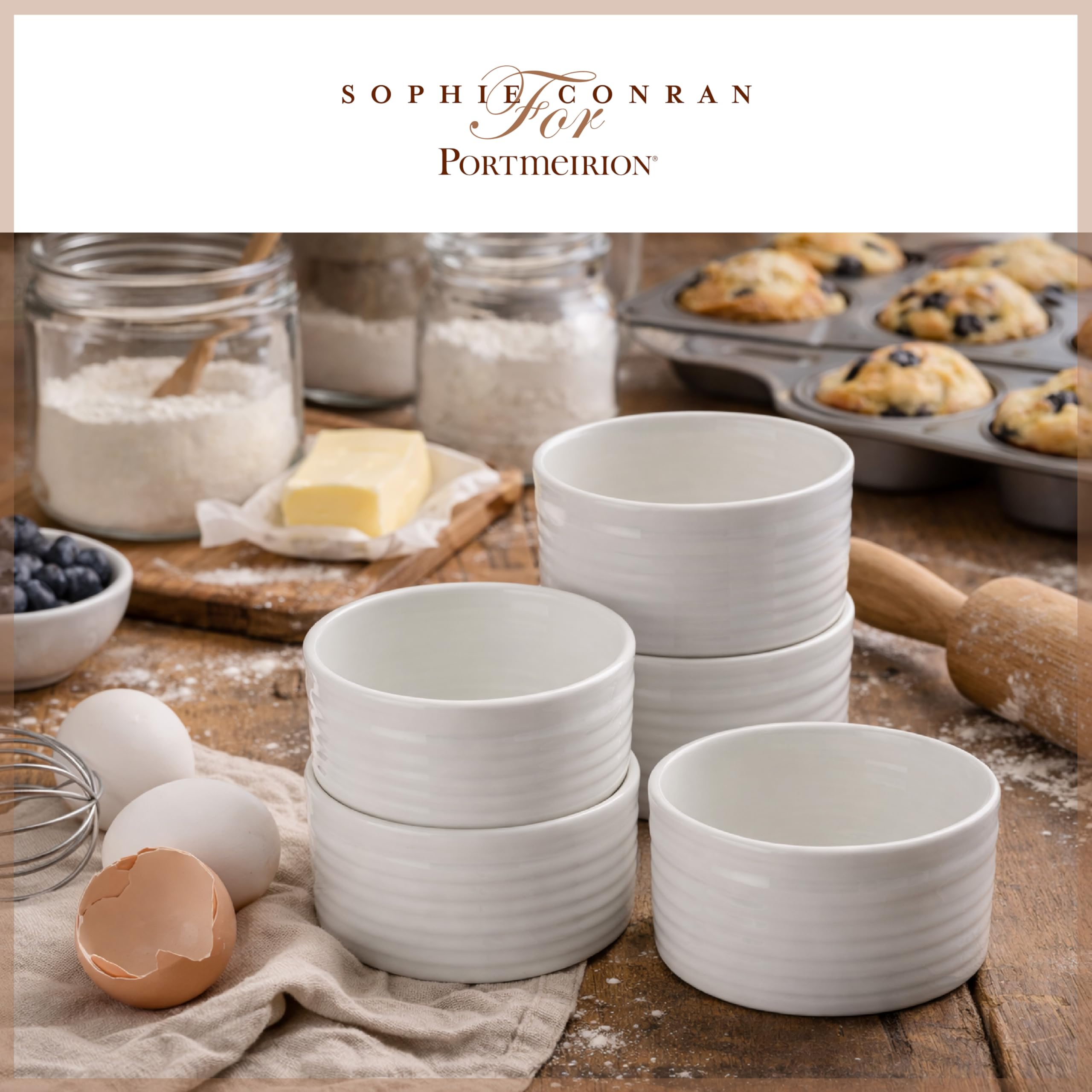 Amazon.com: Portmeirion Sophie Conran Ramekins, White, Set of 4