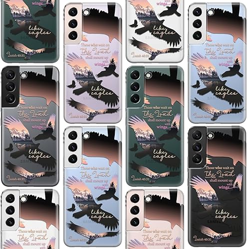 Miniatura 7 de Cavka Funda para teléfono compatible con Samsung Galaxy S23 Ultra S22 S21 FE 5G S20 Note 20 10 Plus parachoques con frase de las Escrituras con
