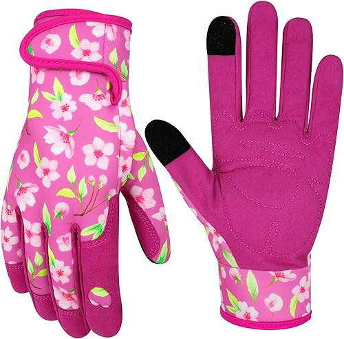 Guantes de jardinería de cuero para mujer, guantes de jardín a prueba de espinas, guantes resistentes para mujer, regalo de jardinería