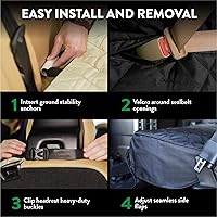 Vista 5 de Plush Paws Products Funda de asiento trasero convertible de terciopelo Costuras duraderas de diamante Funda de asiento trasero lavable e Gris
