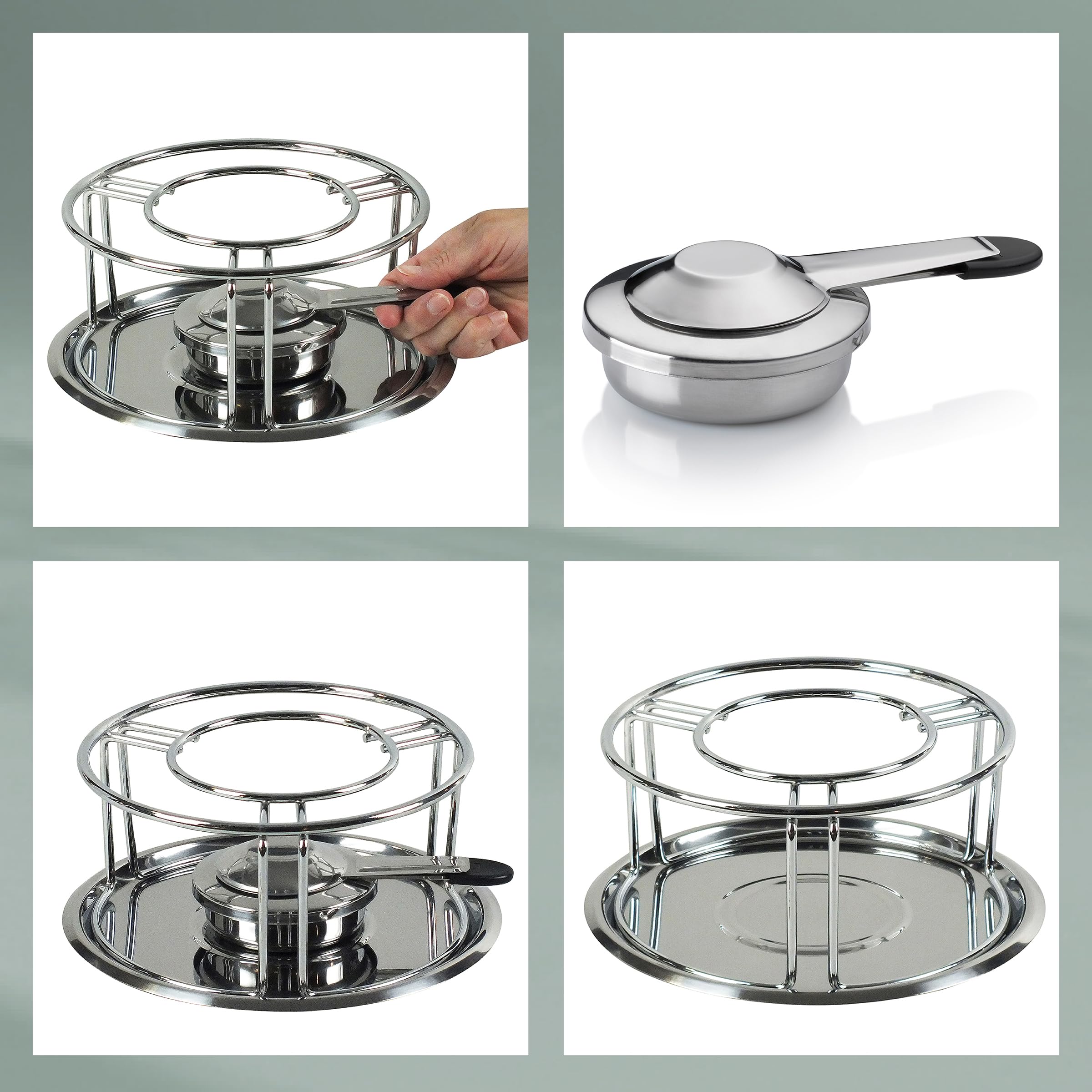 Kela GLOBUL Scaldatazze Per Tè - In Metallo Cromato, 21.5x18x6 Cm, Per Tè, Fonduta, Zuppe - Foto 11