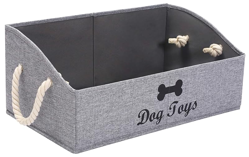 Caixa Organizadora para Brinquedos de Cães Dobrável Geyecete Yireal Snow Gray-DOG