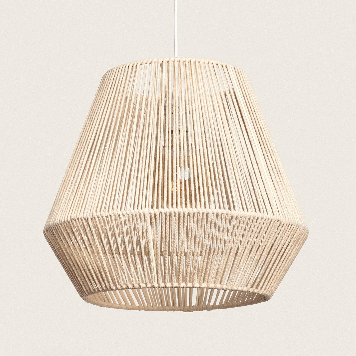 LEDKIA Lámpara Colgante Cuerda de Algodón Bris Diantha Beige | CasquilloE27