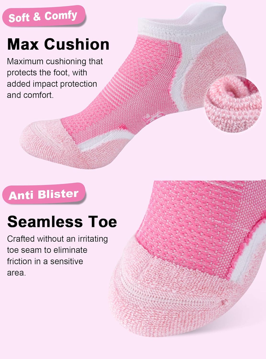 Trusiel Women Ankle Compression Athletic Running Socks No Show Low Cut 5 Pairs - Image 8