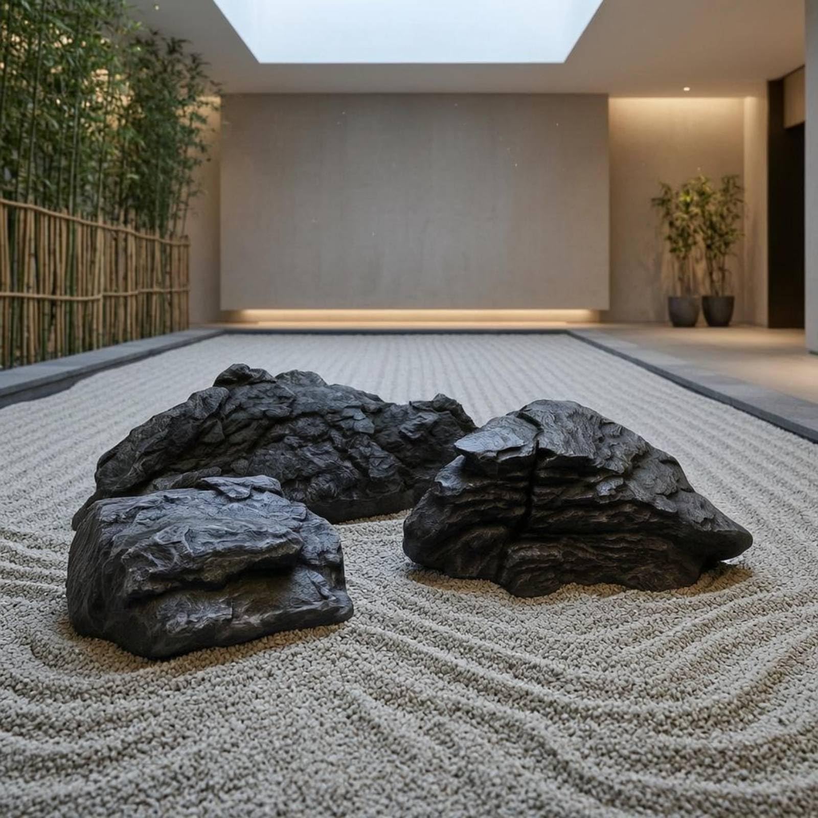 F Fityle 3 Piezas Piedra Artificial Jardín Adorno Paisaje Escenografía Fibra de Vidrio Texturizada Ligera Acabado Adecuada para Patios Senderos Estanques Exteriores