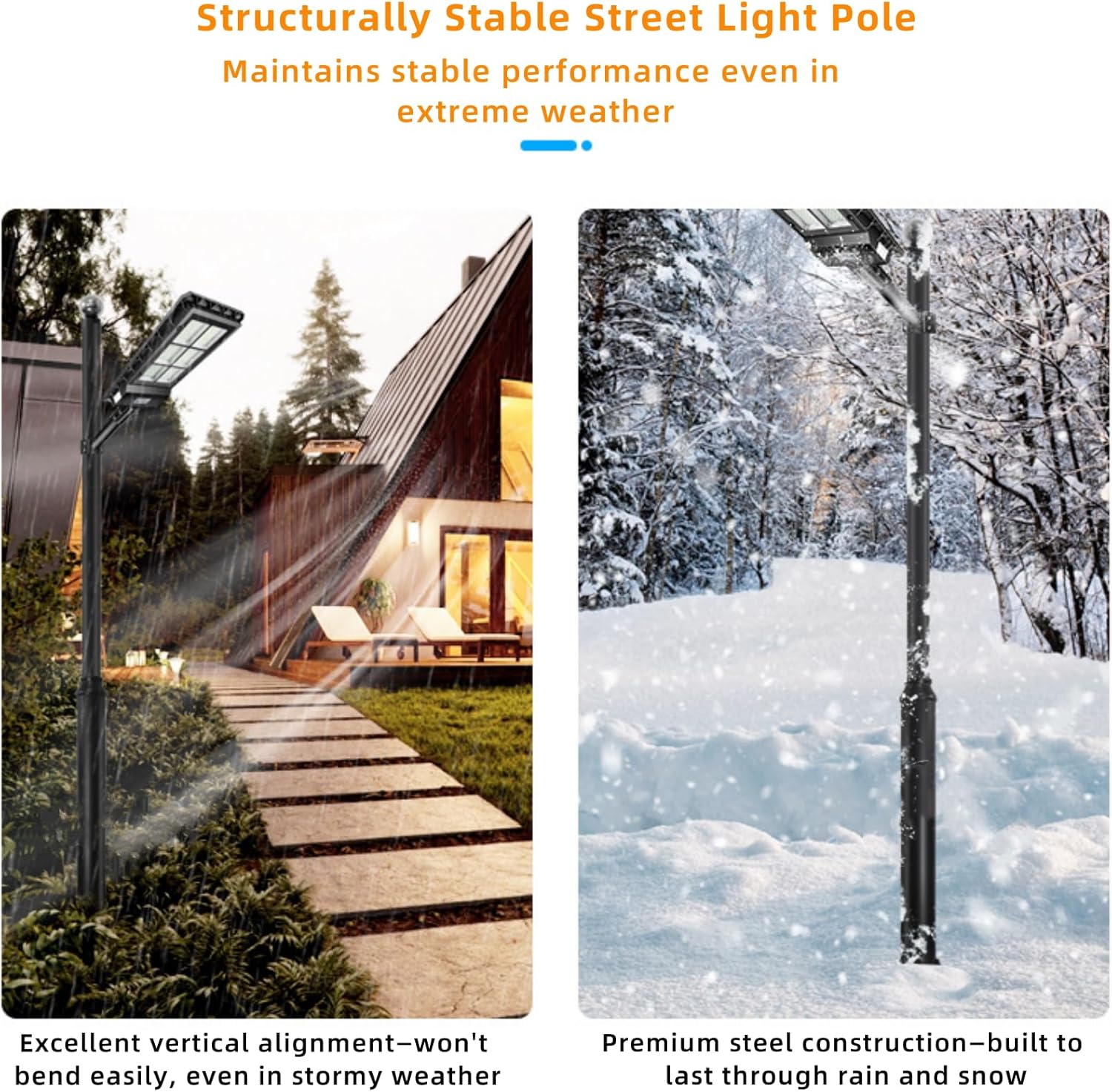 20FT Tall Street Light Pole, Heavy Duty Split Street Lamp Post for Outdoor Street Courtyard Parking Lot Adjustable Height Lighting Post Fixtures with Mounting Ground Cage (20FT 114+76mm)