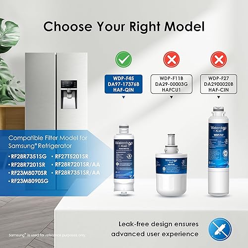Miniatura 3 de Waterdrop Plus DA97-17376B NSFANSI 401 & 53 & 42 & 372 Filtro de agua certificado para refrigerador, repuesto para filtro de agua Samsung