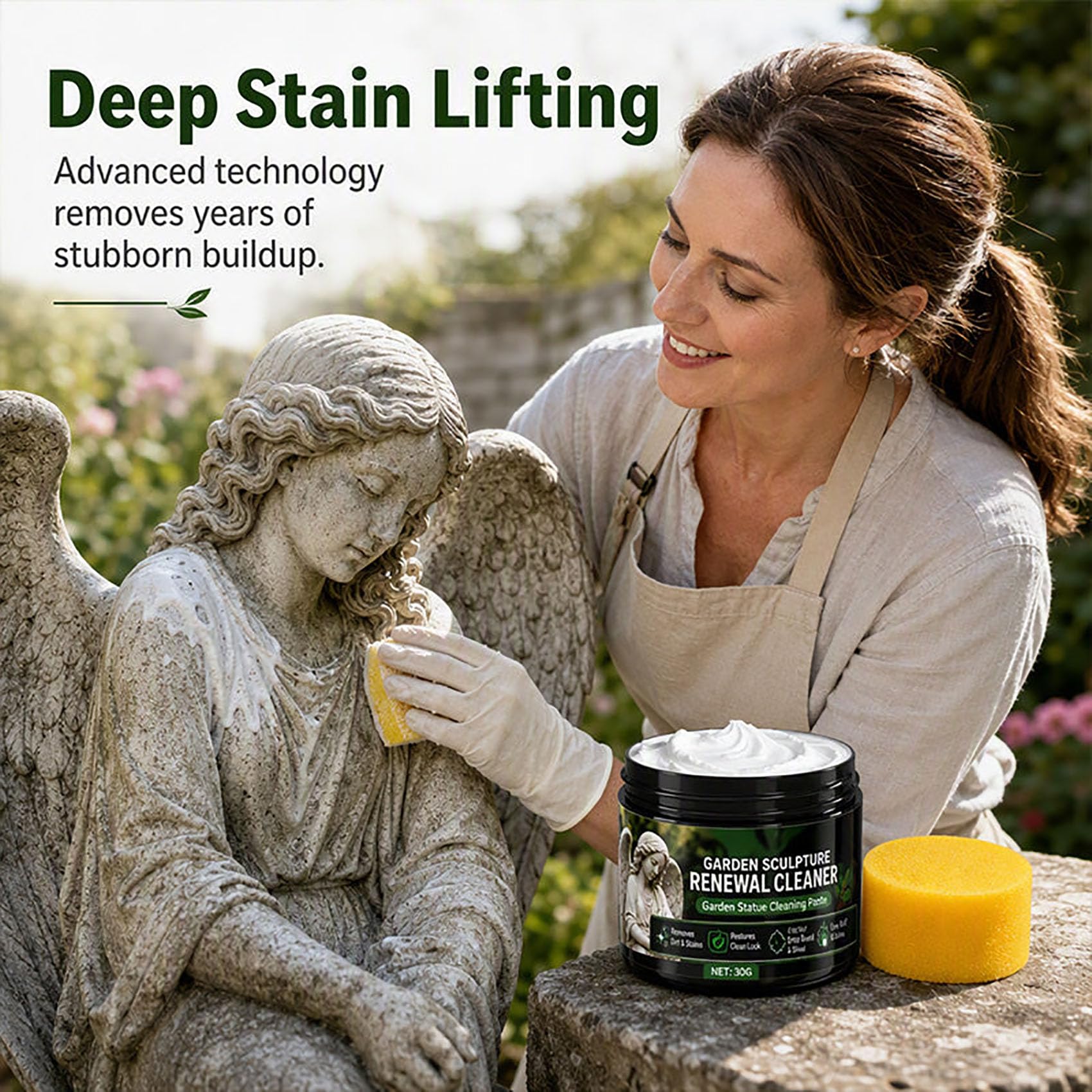 Pasta detergente per il rinnovamento delle statue da giardino, 30 g (5Pcs) | Detergente per statue da giardino, pulisce decorazioni per statuette di Natale, Halloween, pietra, mattoni e sculture
