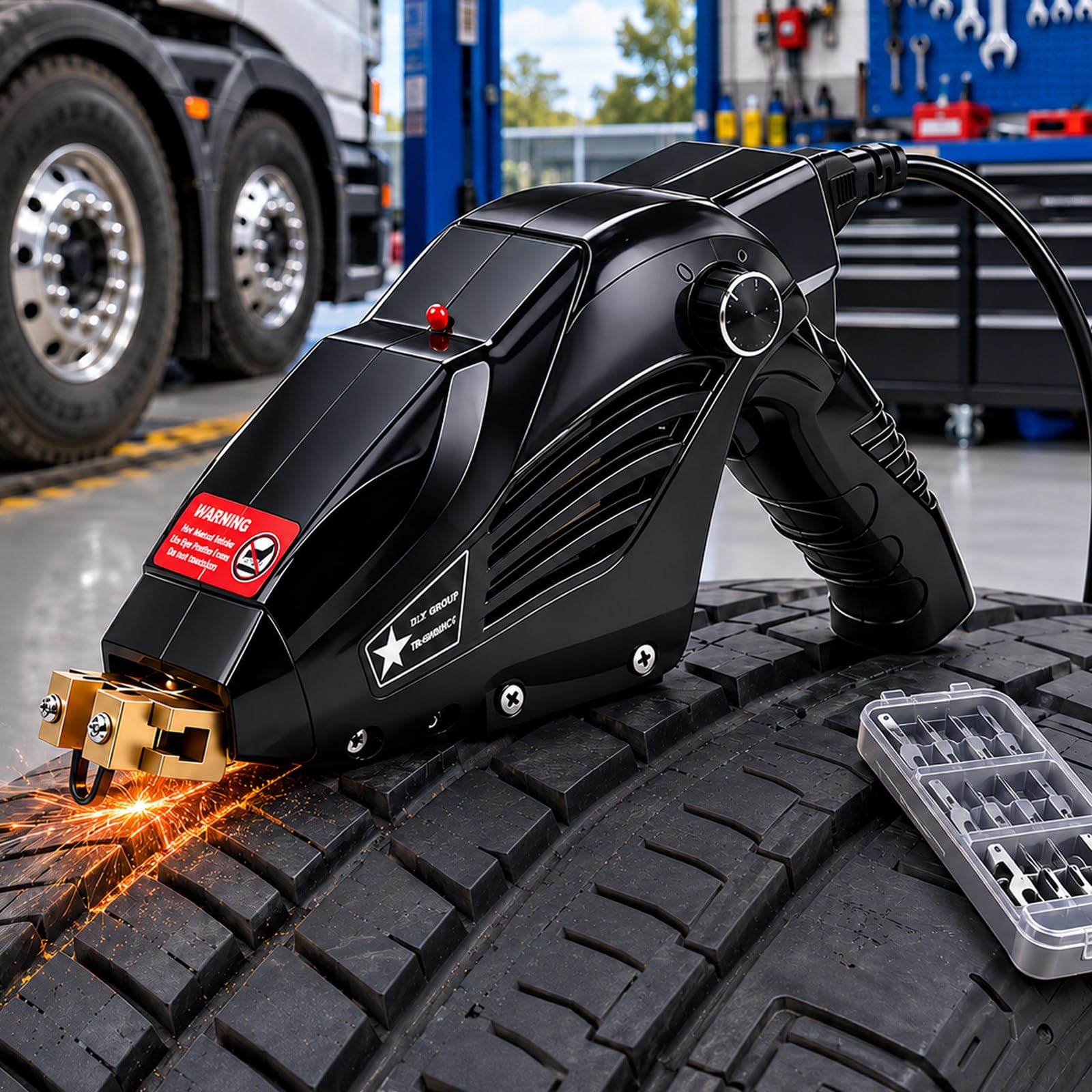 vnmudzeo 400W Tire Groover for On-Site Repair,Lightweight Tire Siping Tool,10 U/V Blades,2-10mm Width,3-Speed Adjustable Power,for Car Truck ATV Motorcycle
