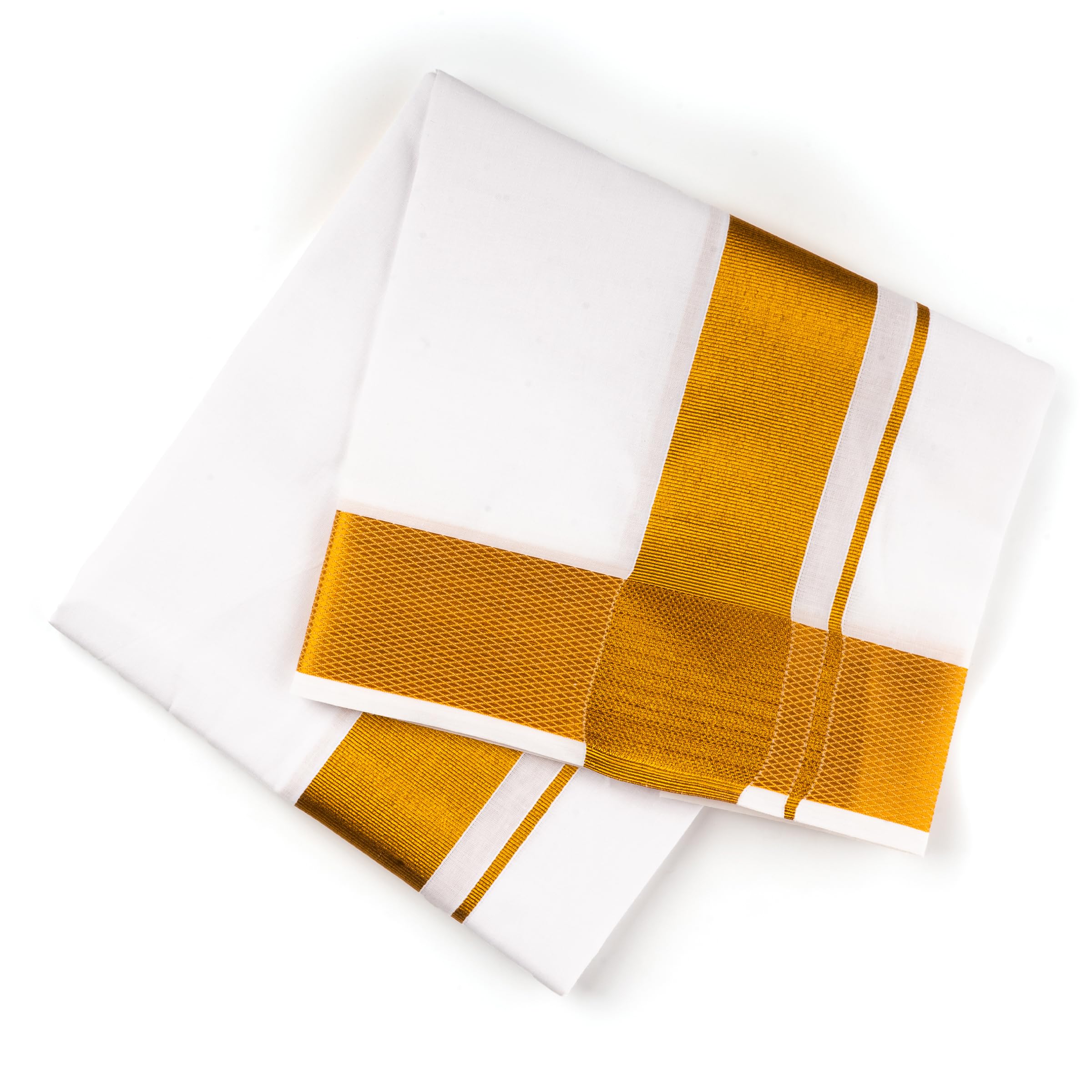 Cotton Dhoti Vesti Mundu Single Layer with Golden Border