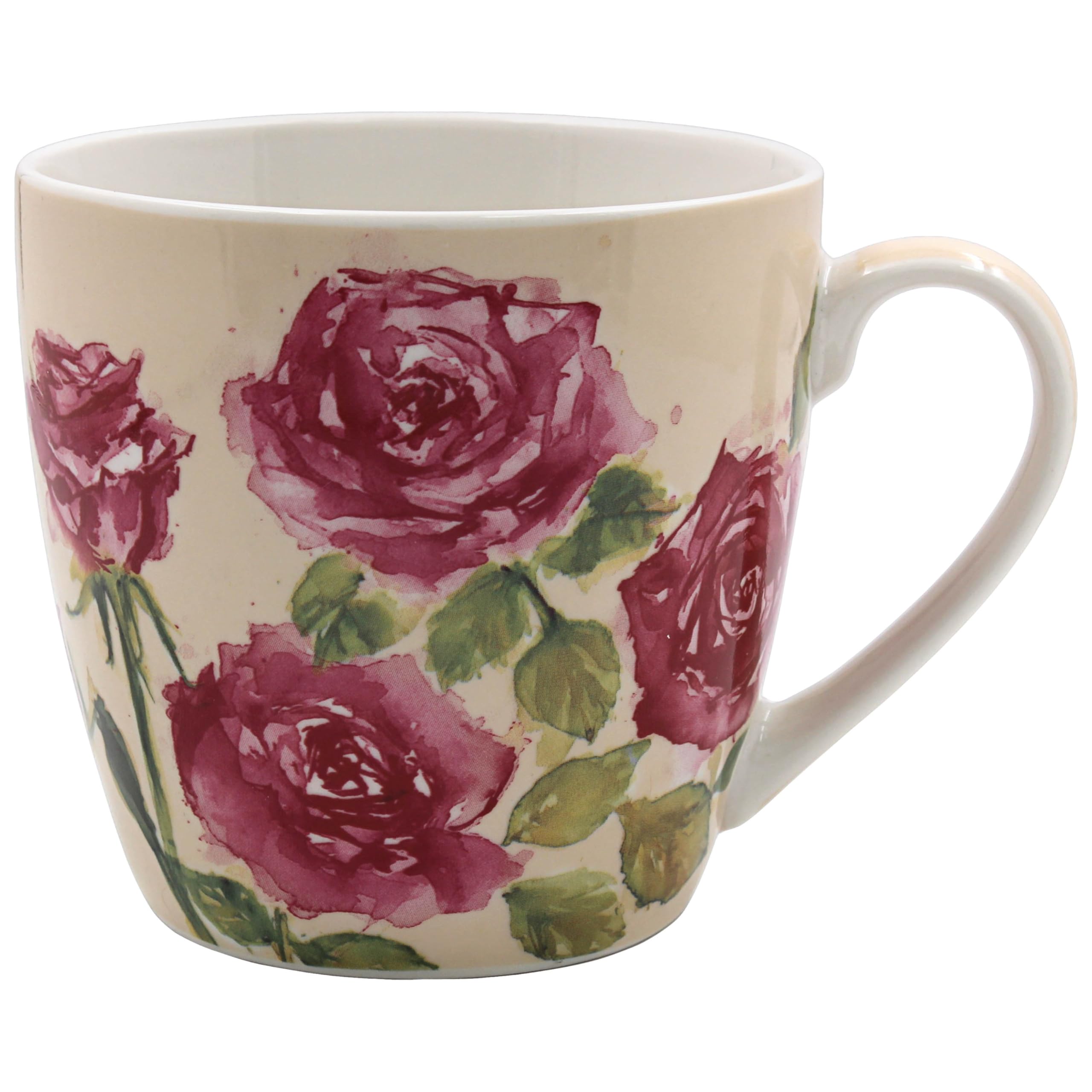 The Leonardo Collection Rose Breakfast Mug Jennifer Rose Gallery for Hot & Cold Drinks | Durable Coffee Cups for Home & Office | Comfortable & Easy-to-Hold Coffee Mugs for Beverages & Daily Use