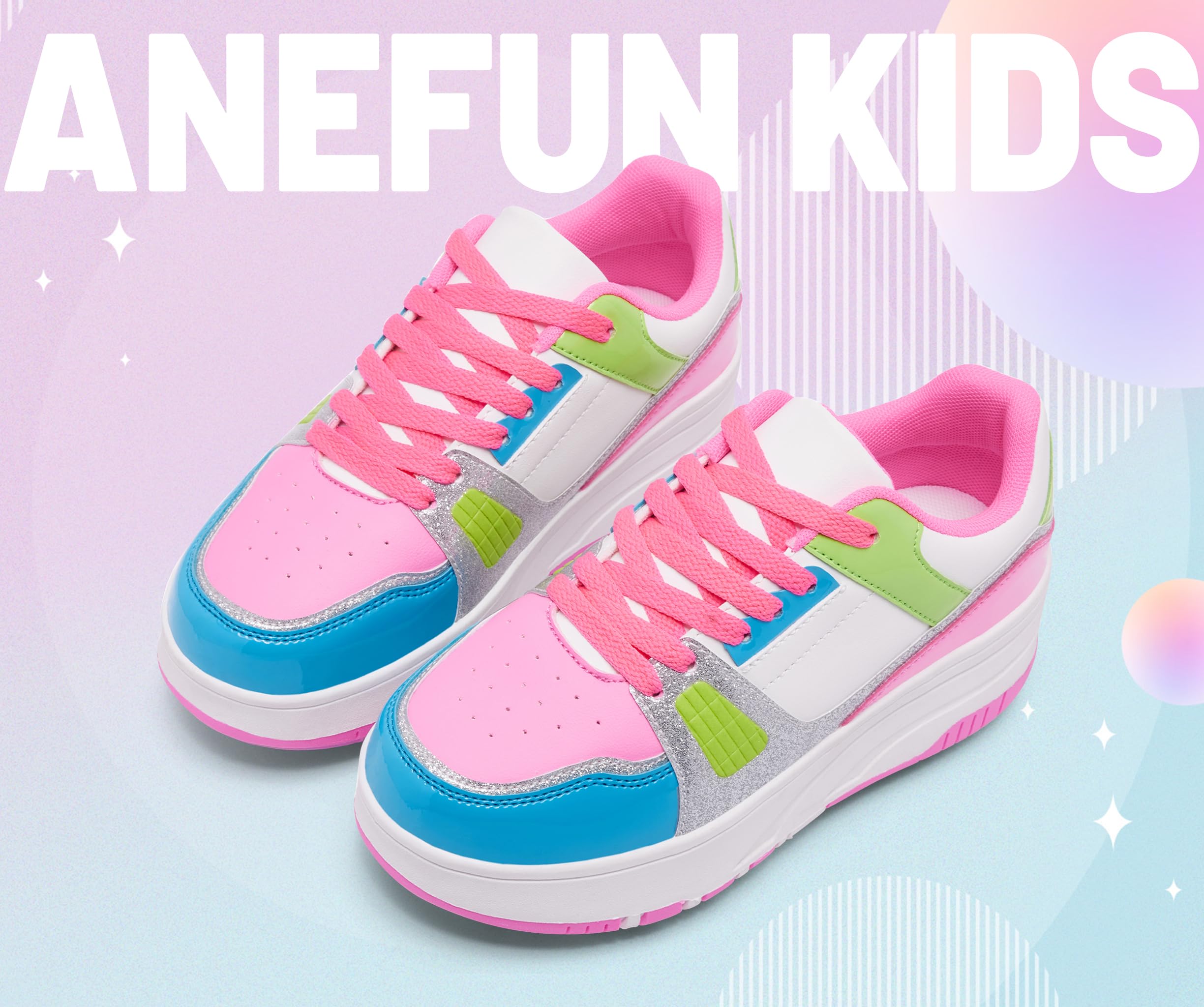 ANEFUN Ragazzi Ragazze Scarpe con Ruote Pattini Pattinaggio Bambini Pattini a Rotella Scarpe con 4 Ruote Rimovibili Comfort Sport Outdoor per Bambini