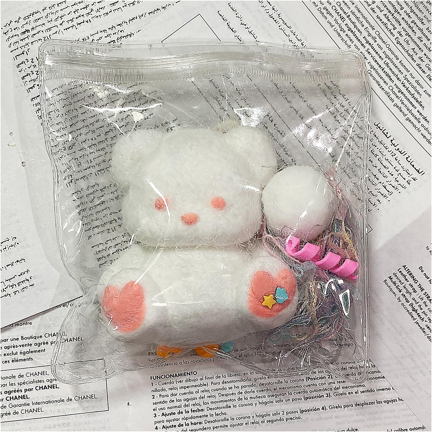 Taba Squishy Bear,fufu squishies,Silicone Toys,Stress Relieving Fur Ball OPP Packaging GiftsSquishy Fidget Toys for Anxiety&Relaxation,Perfect Desk Accessory for Adults (White Bear) image 5