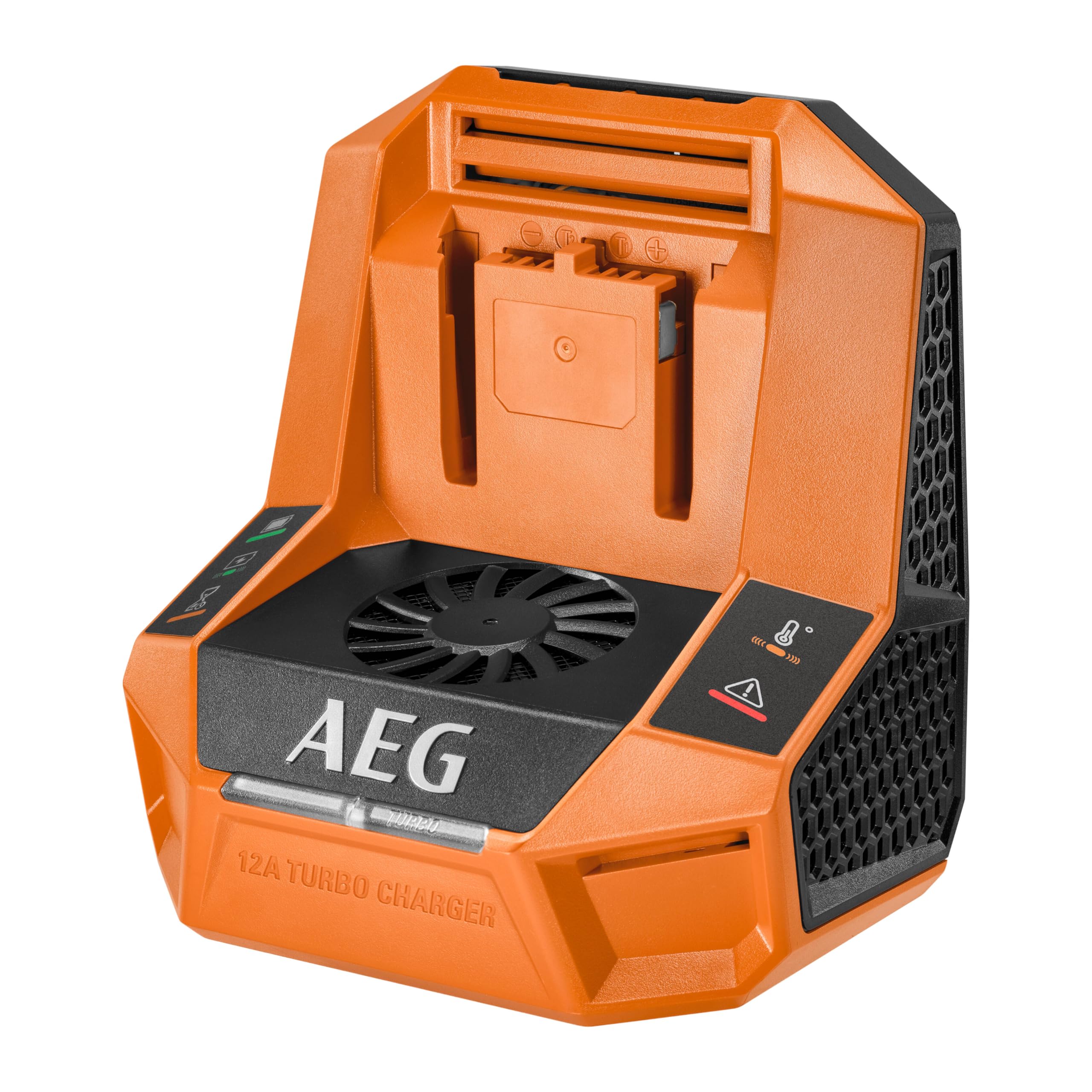 AEG PRO18V BL18T12 - Cargador rápido - Carga ultrarrápida 12 A - Modos Energy & Turbo - Carga Todas Las baterías 18V PRO18V
