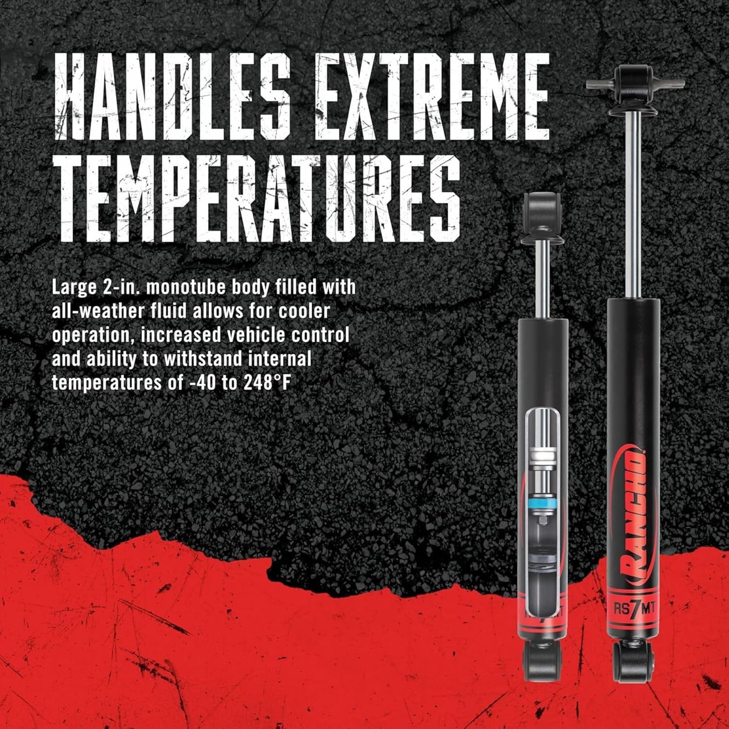 Rancho RS7MT Series Pair of Rear Monotube Shocks fits 1999 2004 Silverado Sierra 2500 with 1.0-2.5" Lift | On and Off Road Use | Includes TrendsAuto Decal