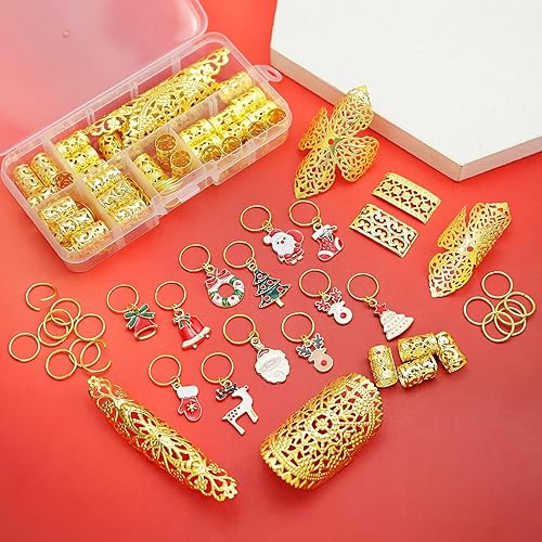 Miniatura 9 de 58 piezas de trenzas para el cabello, rastas de terror, joyería larga, serpiente, remolino, filigrana, accesorios para rastas pirata, barba, tubo,