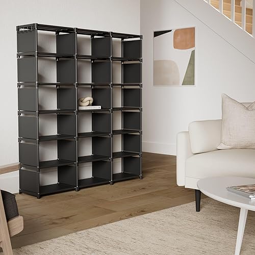 Miniatura 2 de Mavivegue Bookshelf,18 Cube Storage Organizer,Book Shelf Organizer,Tall Bookcase Shelf,Book CasesShelves,Black Cube Shelf,Cubbies Closet Storage