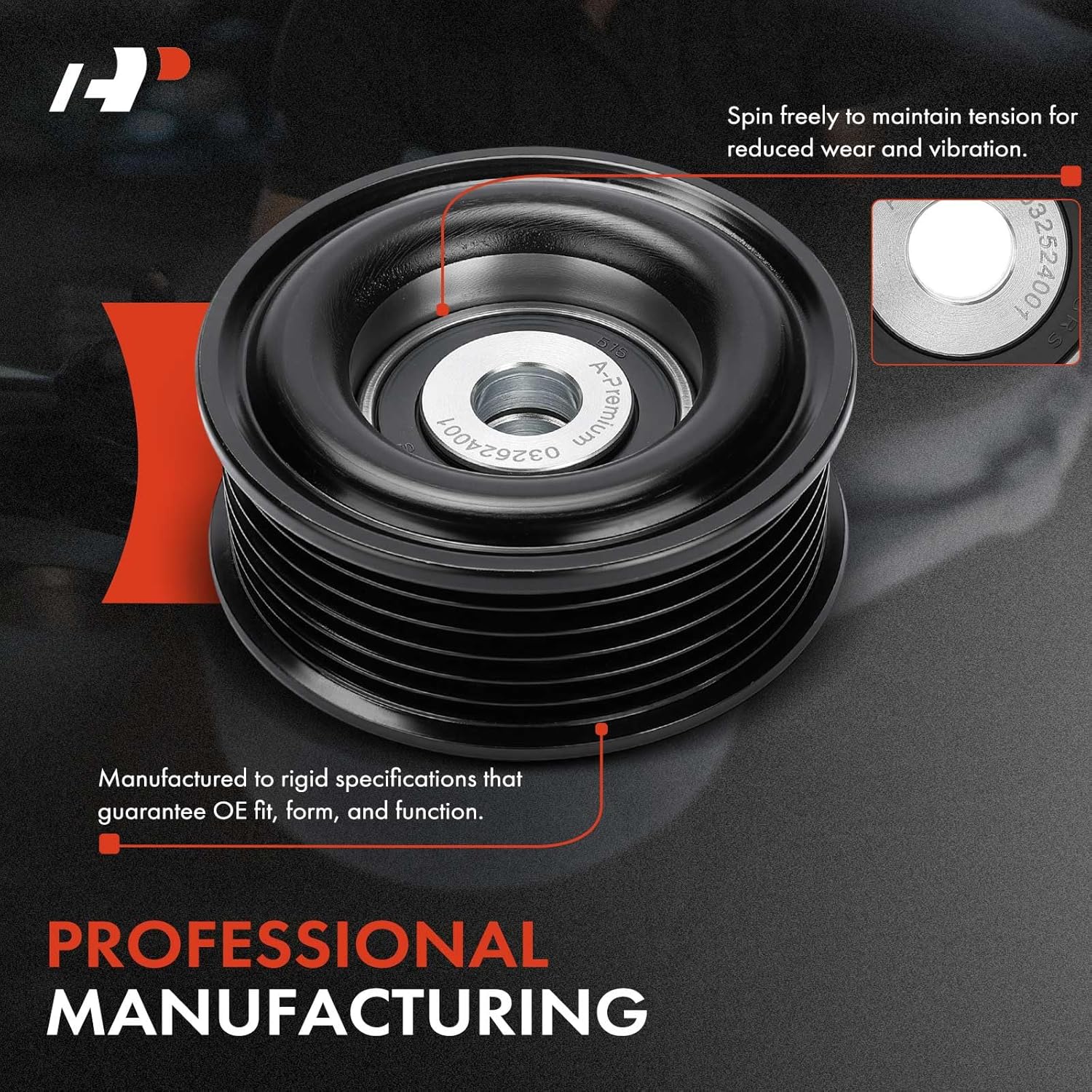 A-Premium Belt Idler Pulley Compatible with Nissan Rogue, Rogue Select & Toyota Tundra, 4Runner, Sequoia, Land Cruiser & Lexus SC430, GS400, GS430, GX470, LS400, LS430, LX470 & Isuzu