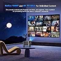 Vista 2 de Magcubic Proyector inteligente 4K, proyector portátil con WiFi y Bluetooth, TV Stick integrado, enfoque automático y evitación de obstáculos, 650