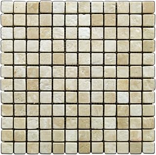 Durango Cream 1 X 1 Tumbled Travertine Mosaic Tile - Box of 5 sq. ft.